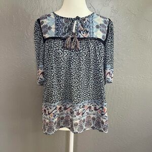 Floral Bohemian Women's Top - Blue